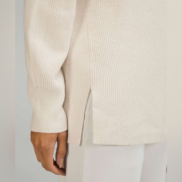 Lululemon Merino Wool-Blend Ribbed Crewneck Sweater Winter Cozy Oversized Soft - Picture 3 of 15